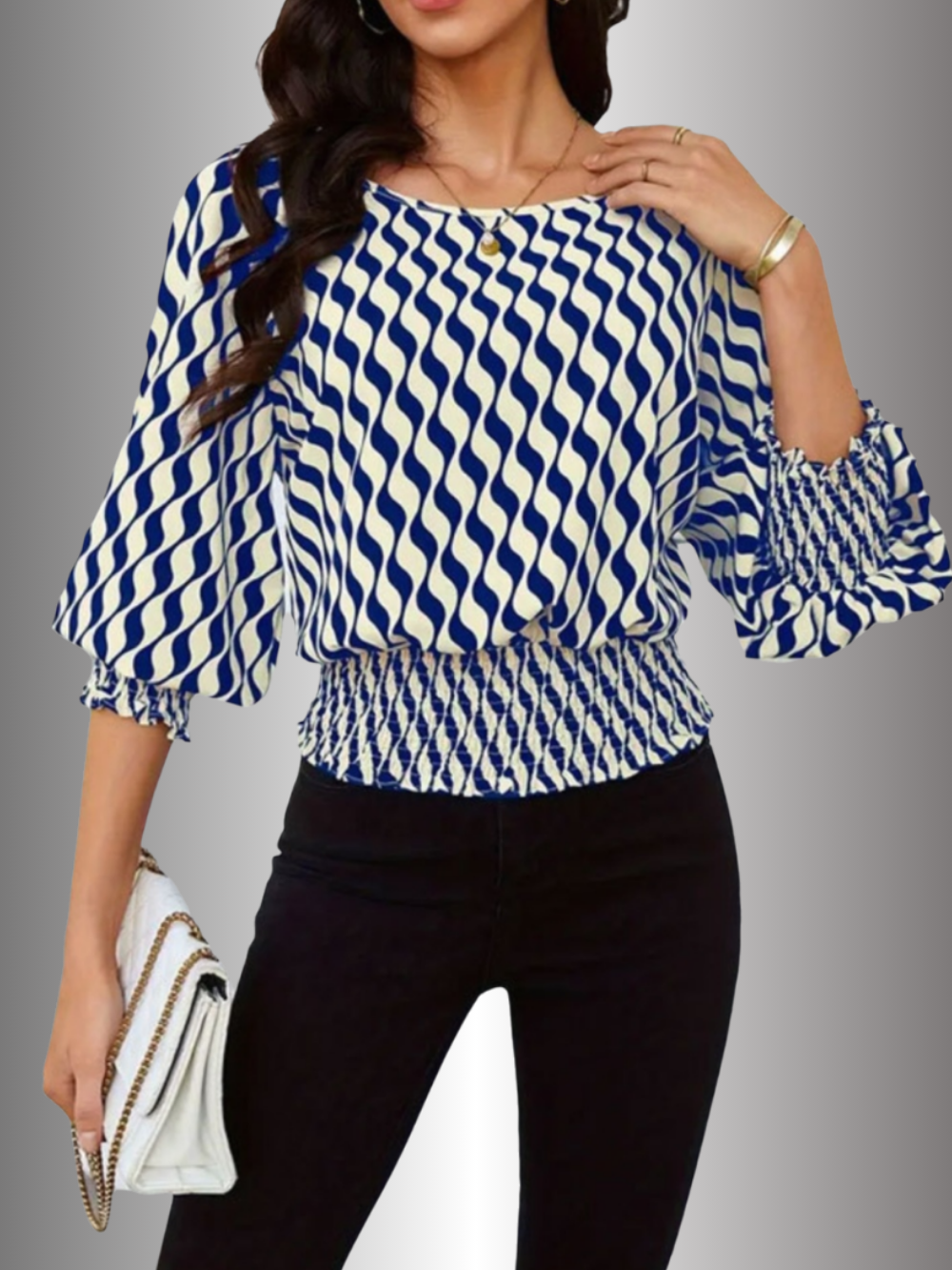 Solvivra Shape Play Smocked Waist Top