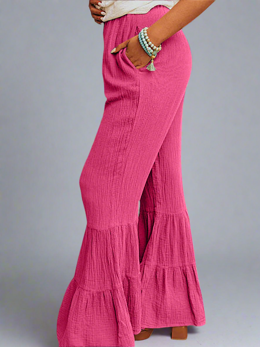 Solvivra Ruffle Rise High Waist Pants