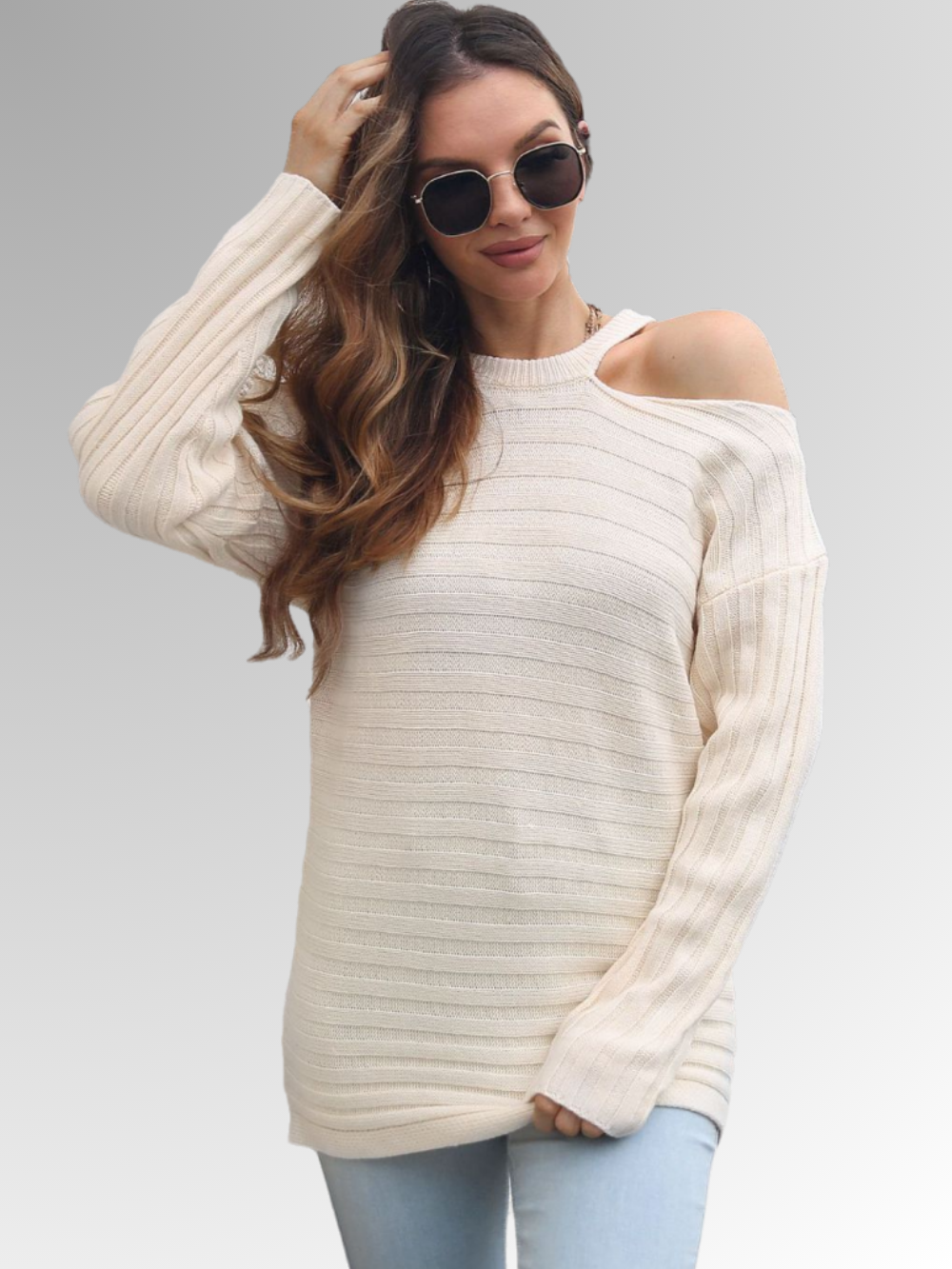 Solvivra Knit Tease Cold Shoulder Pullover