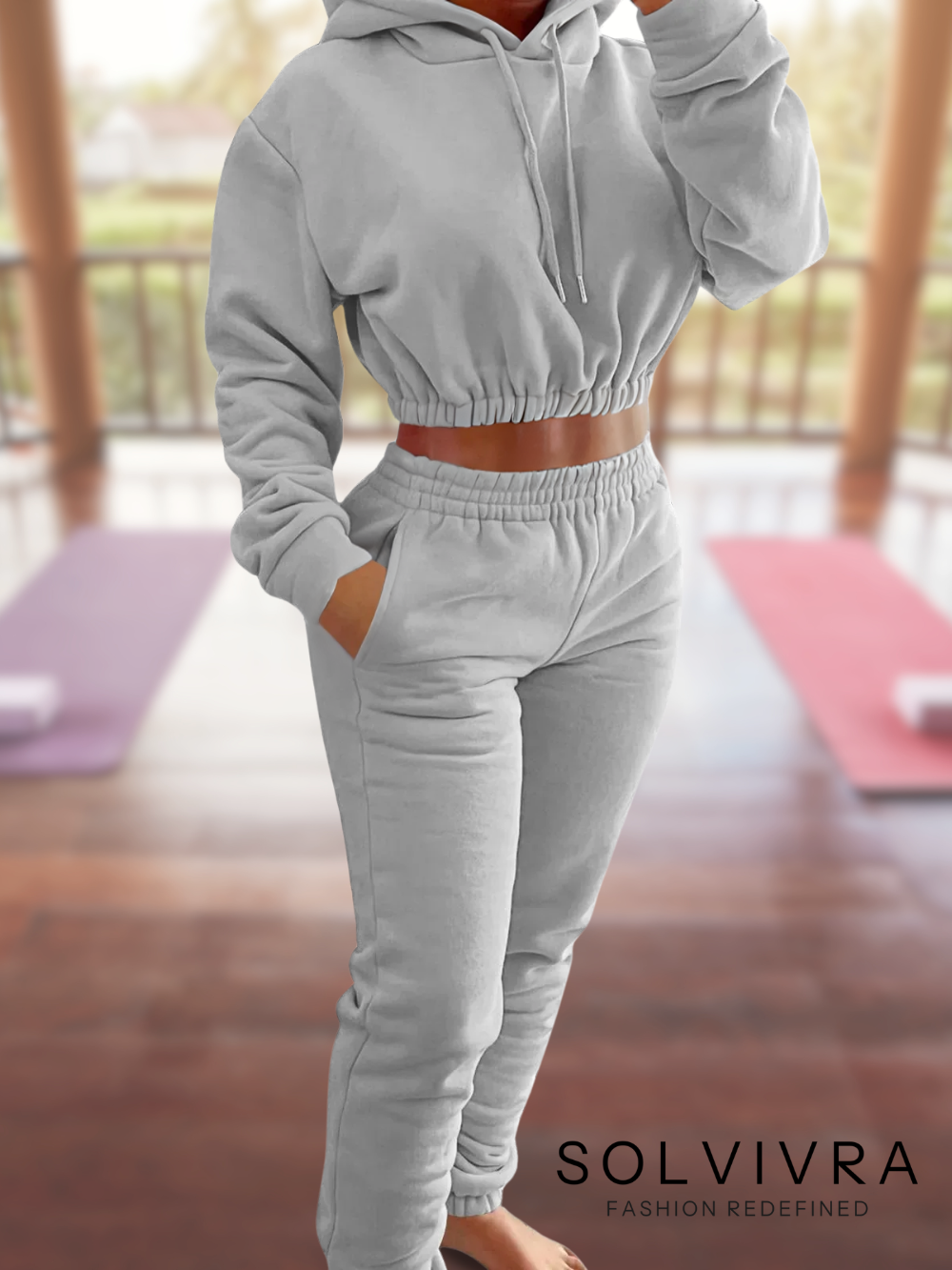 Solvivra Cropped Hooded Sweatshirt and Pants