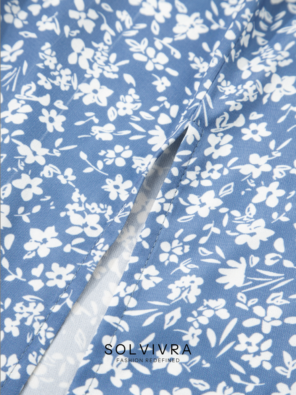 Solvivra Blue Oasis Side Split Long Skirt