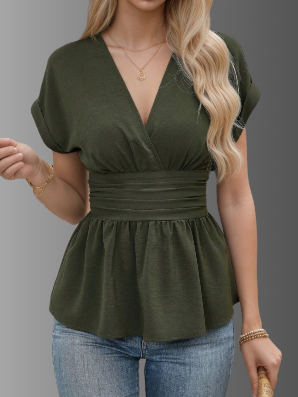 Solvivra Aura Wrap Short Sleeve Top