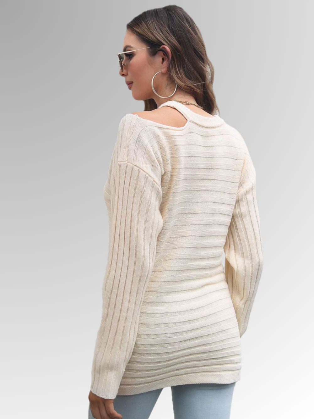 Solvivra Knit Tease Cold Shoulder Pullover