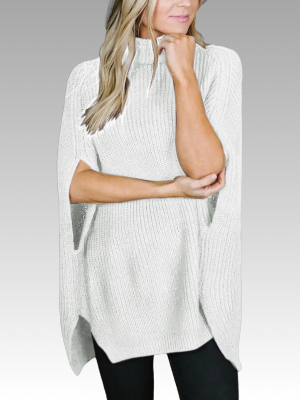 Solvivra Sleek Statement Turtleneck Slit Sweater