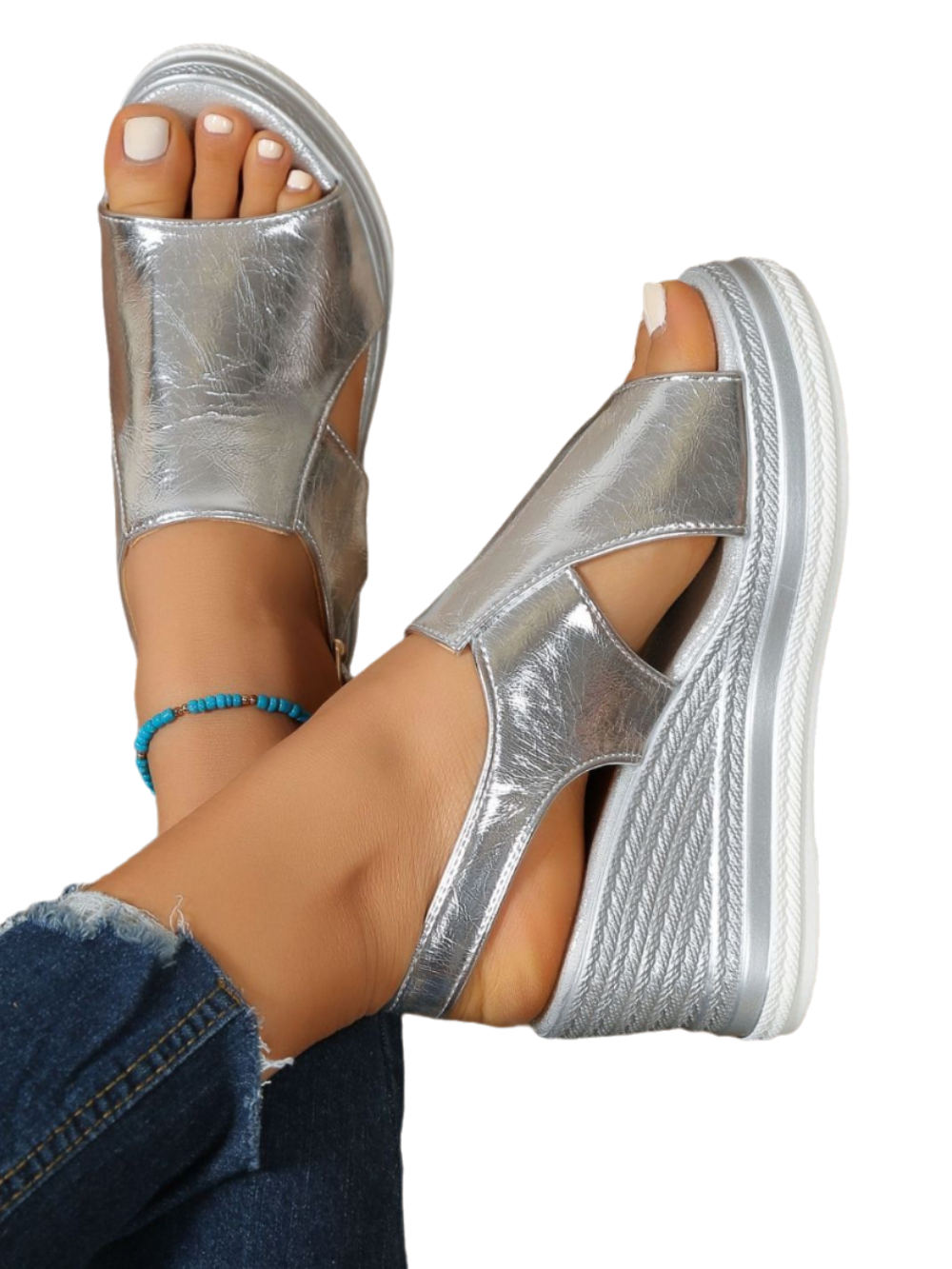 Solvivra Shimmer Rush Wedge Sandals
