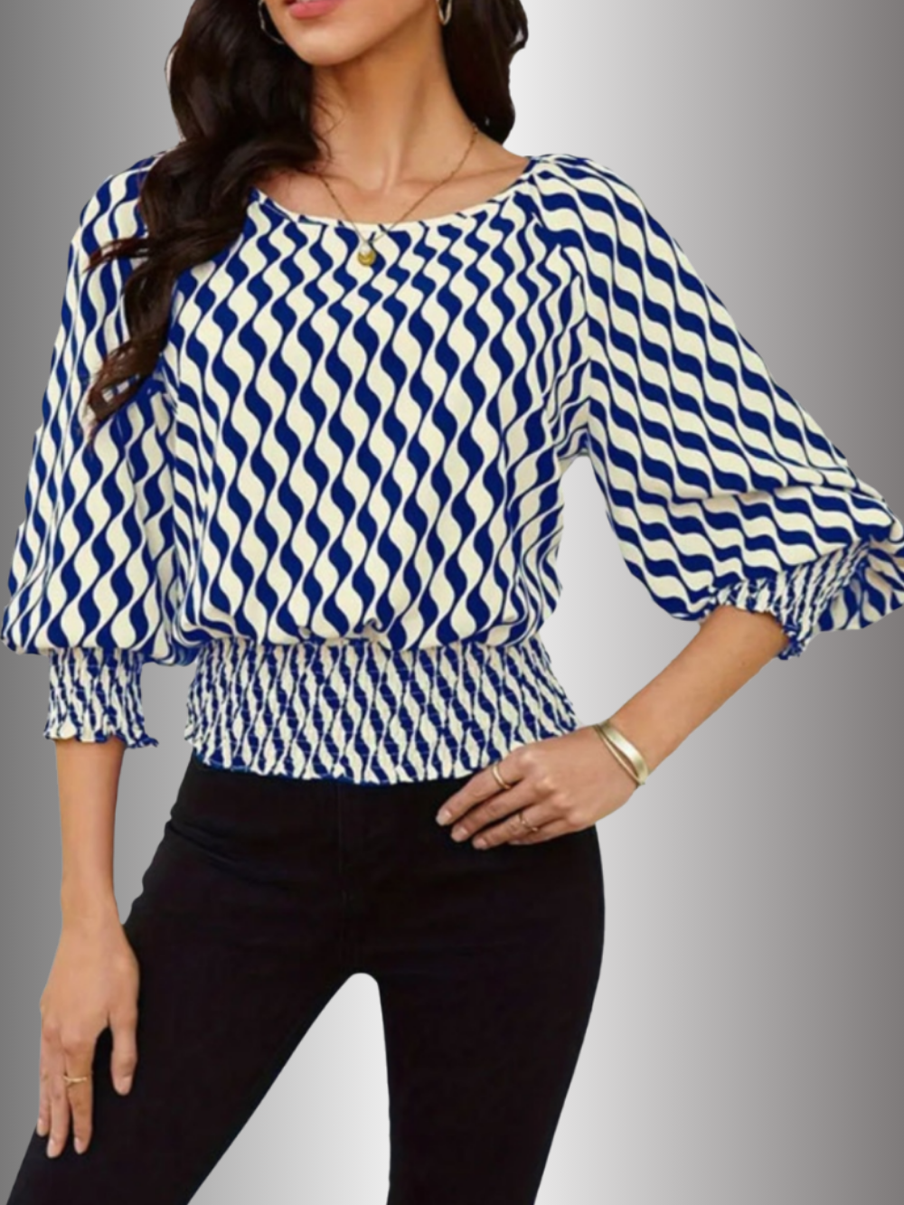 Solvivra Shape Play Smocked Waist Top
