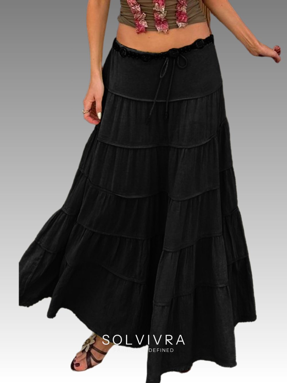 Solvivra Drawn to Drape Maxi Skirt