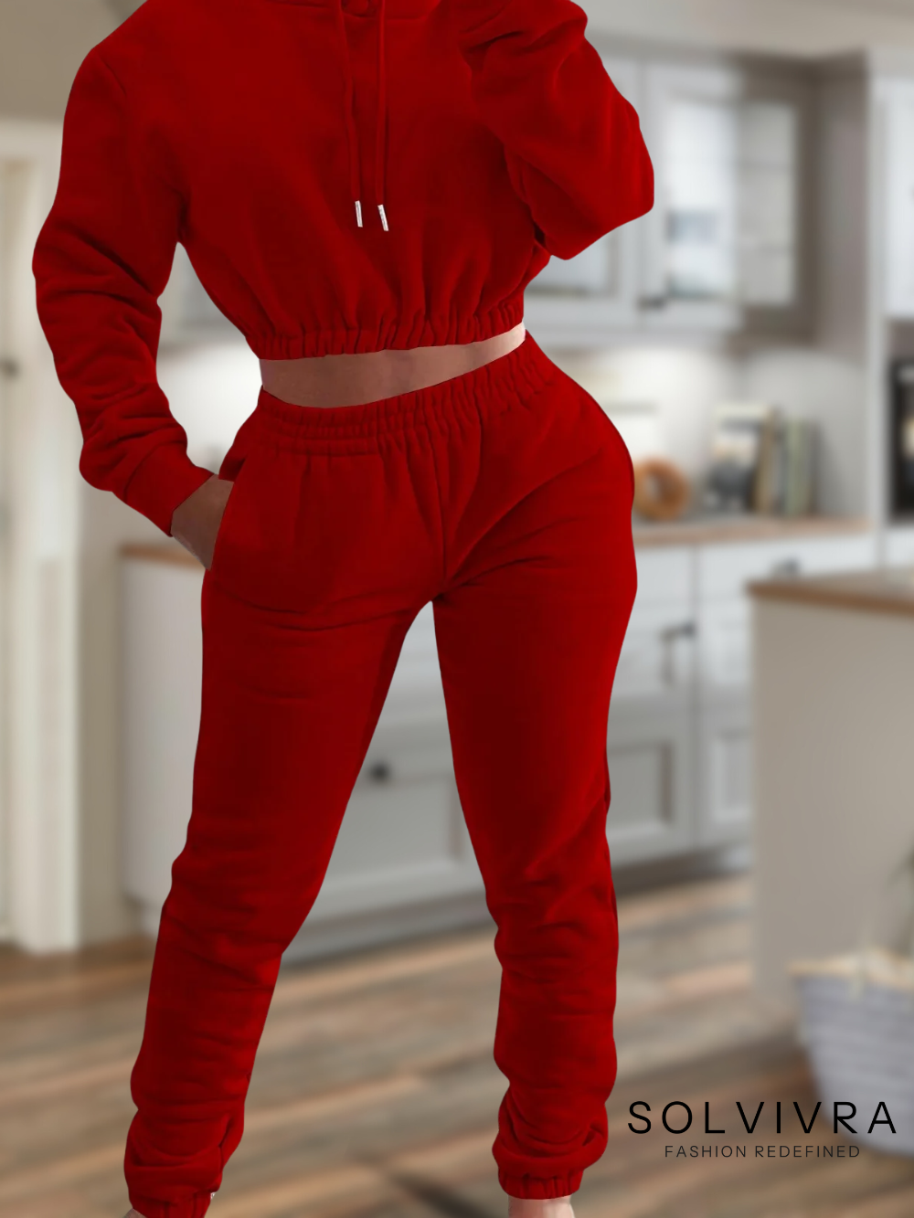 Solvivra Cropped Hooded Sweatshirt and Pants