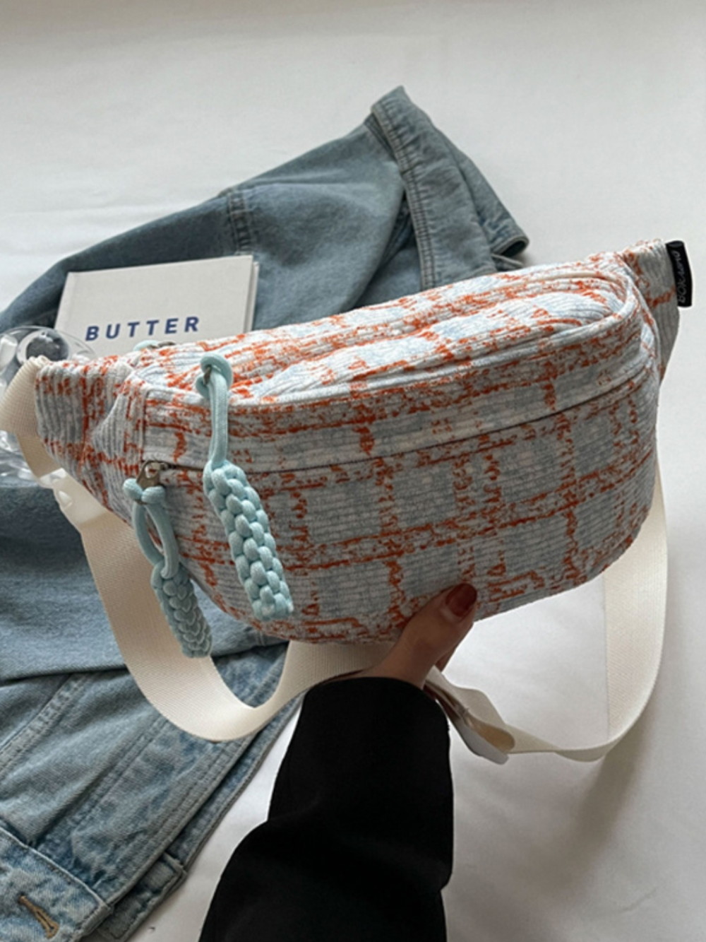 Solvivra Splash Thread Plaid Crossbody Bag