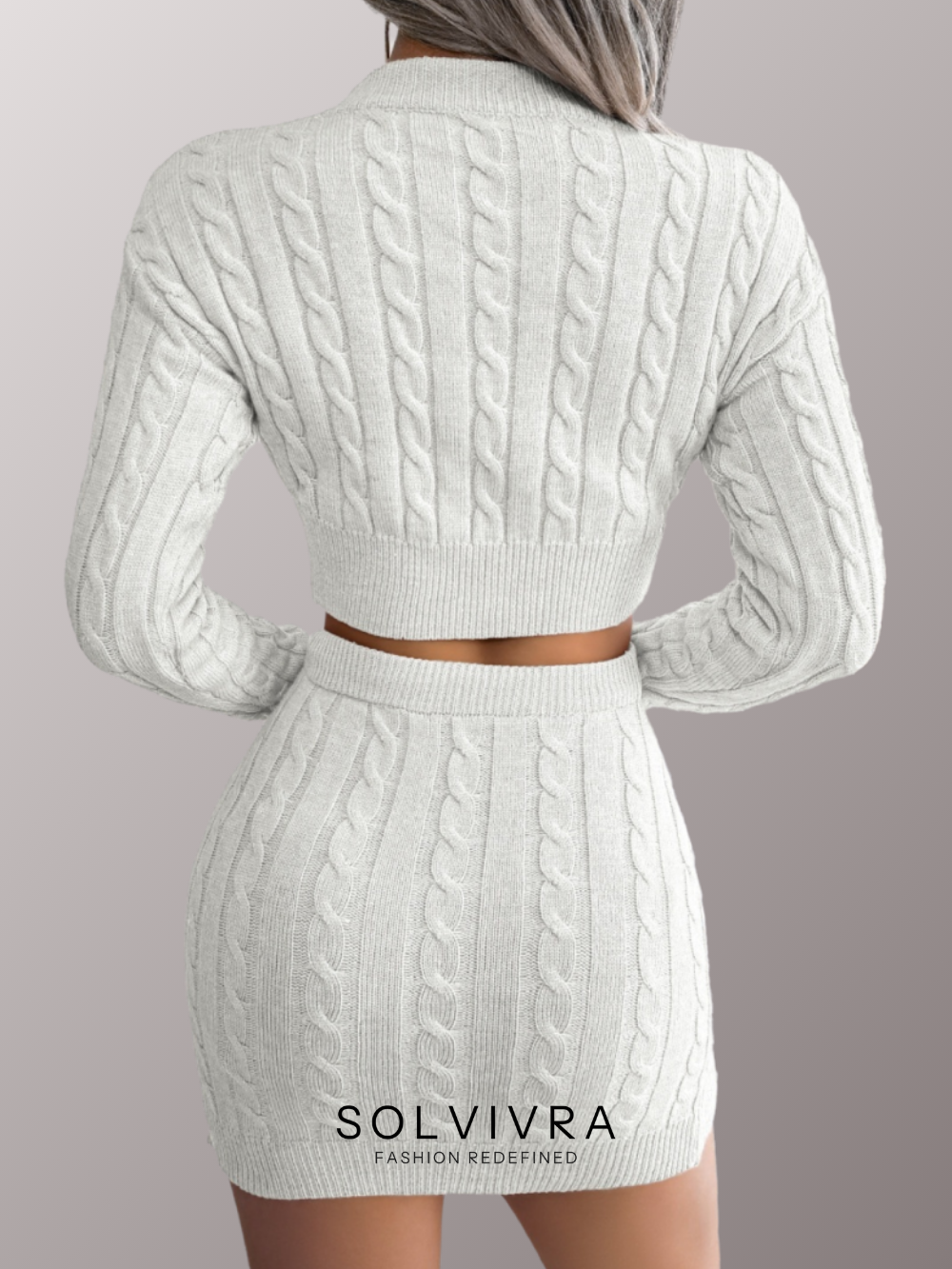 Solvivra Knitfluence Top and Skirt Set