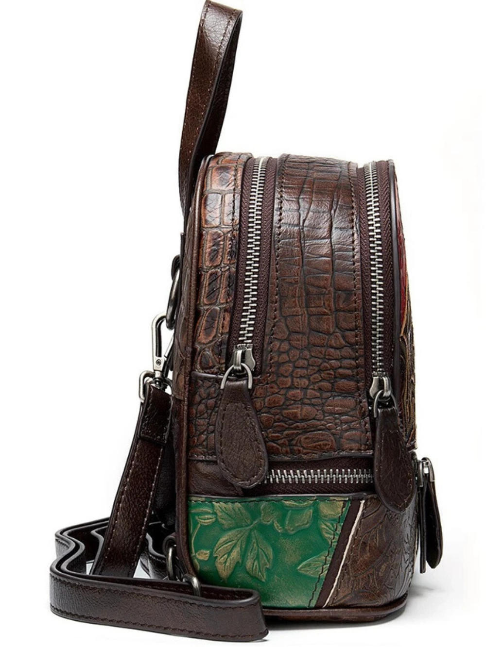 Solvivra Rugged Patch Leather Backpack
