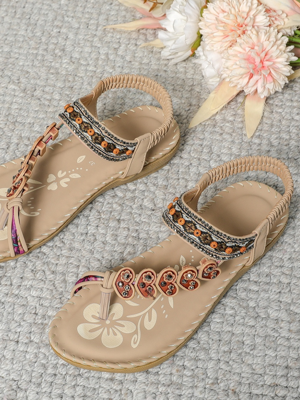 Solvivra Boho Luxe Flat Sandals