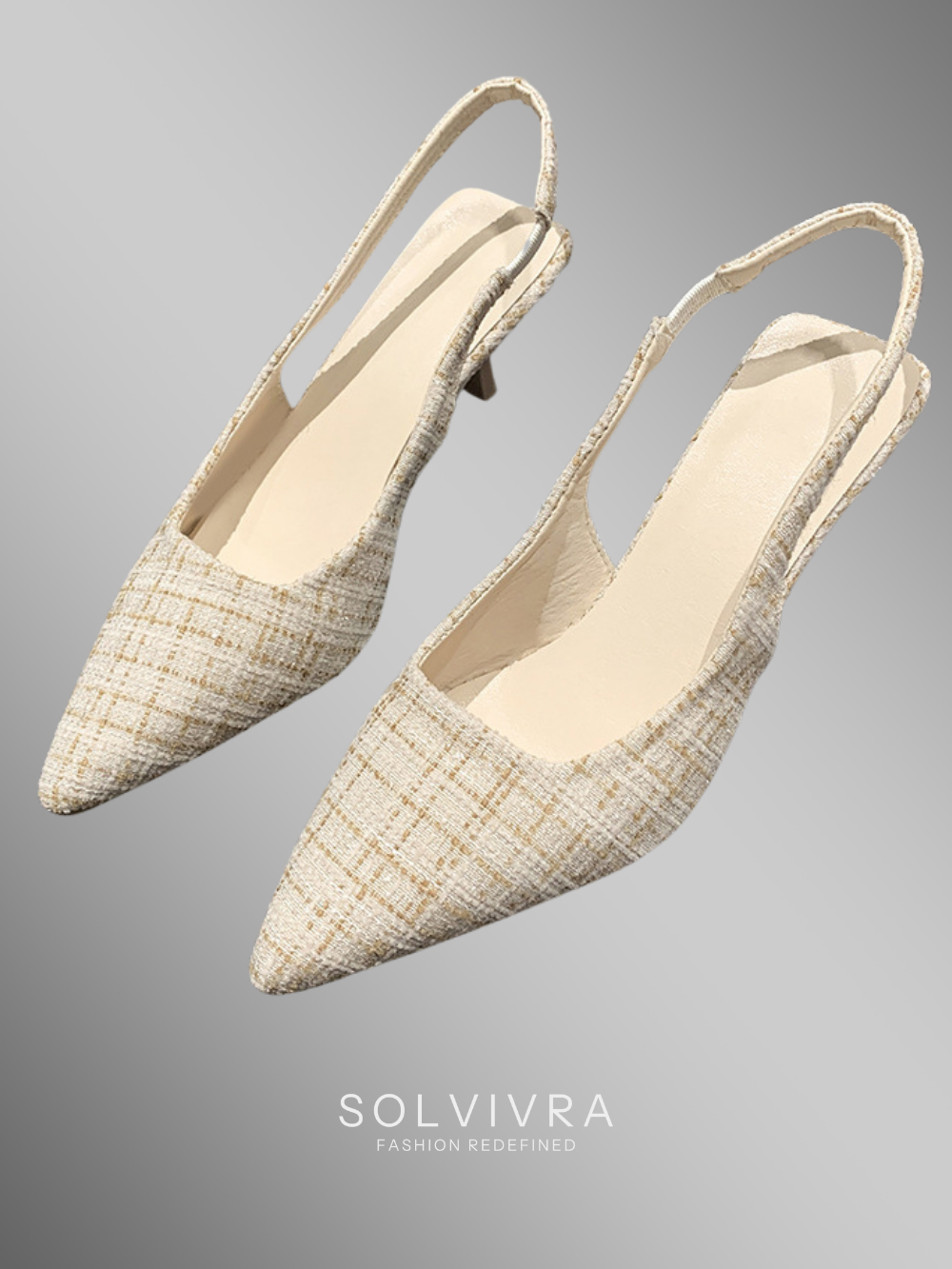 Solvivra Tweed Slingback Heels