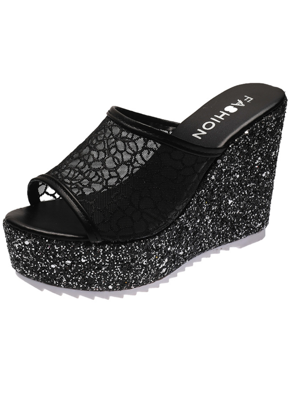 Solvivra Shimmer Step Wedge Sandals