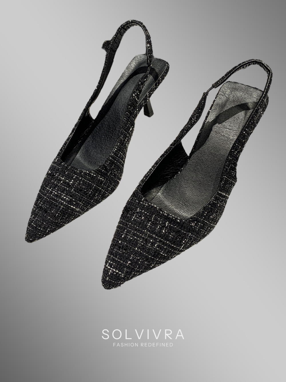 Solvivra Tweed Slingback Heels