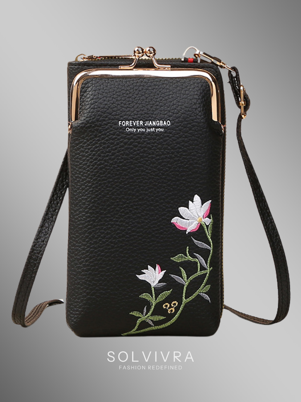 Solvivra Bloom Lock Embroidered Phone Crossbody