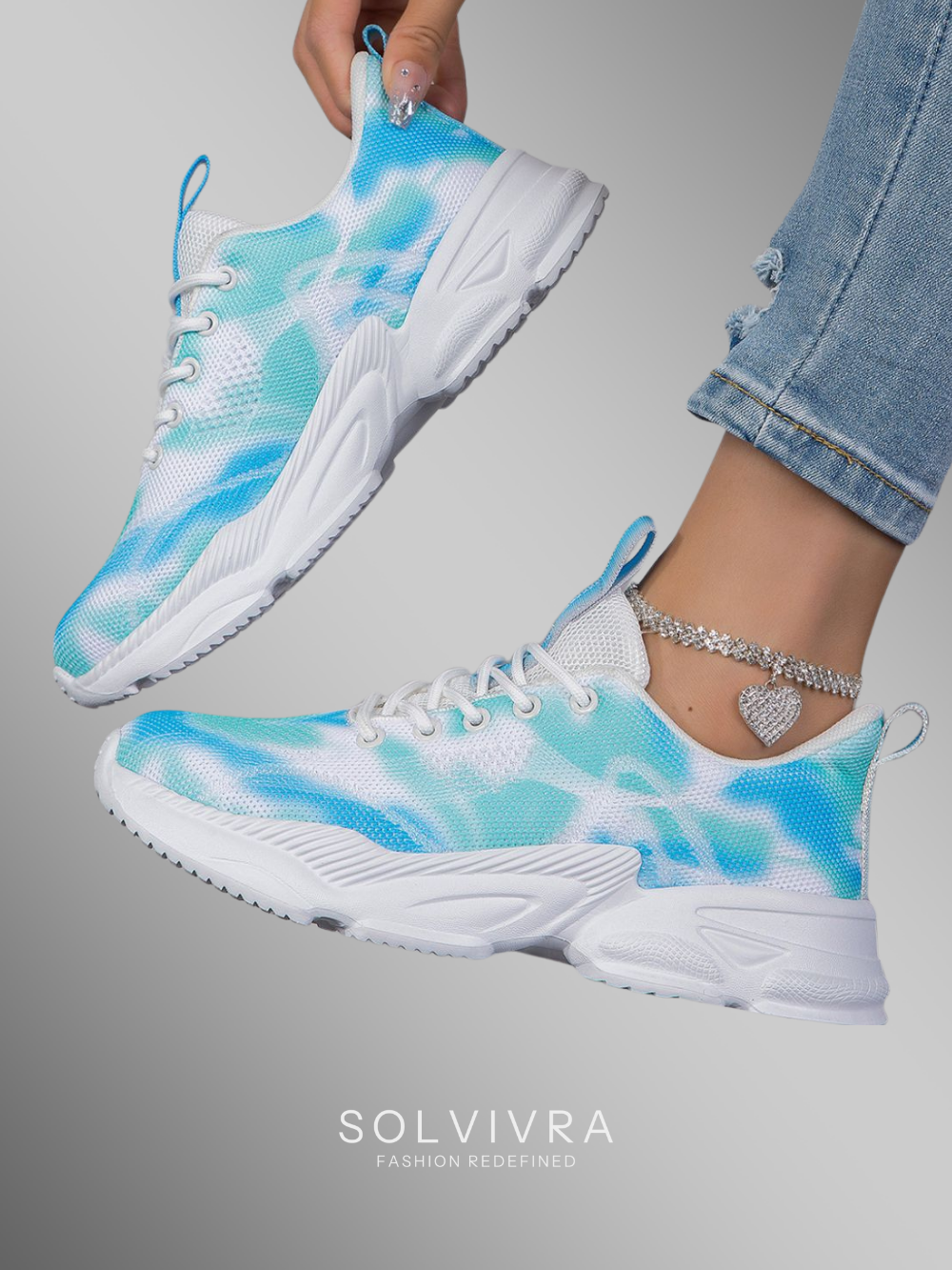 Solvivra Sky Dye Mesh Comfort Sneakers
