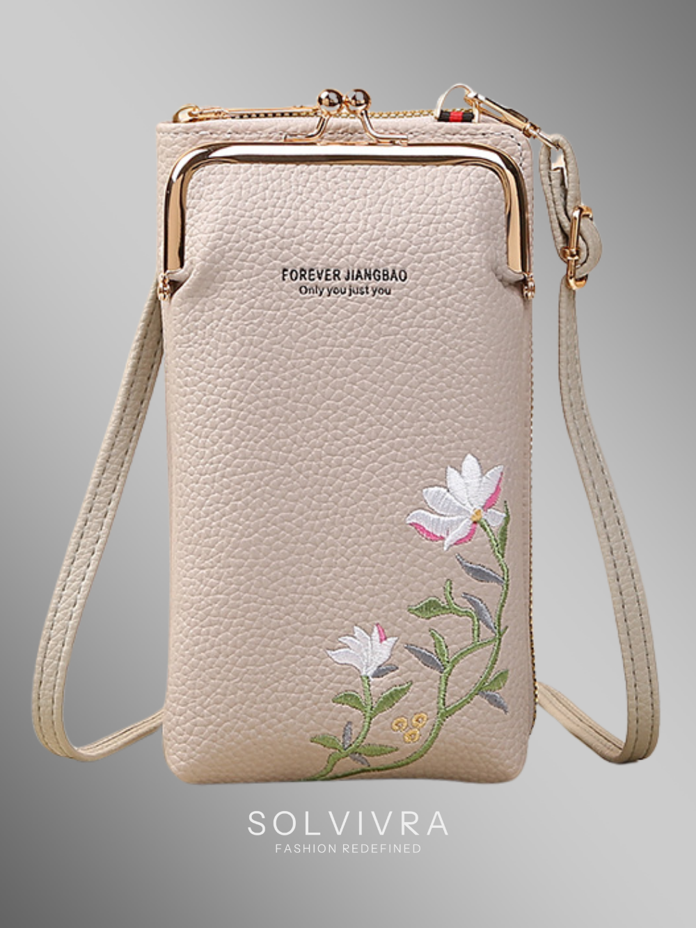 Solvivra Bloom Lock Embroidered Phone Crossbody