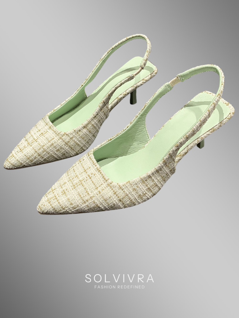 Solvivra Tweed Slingback Heels