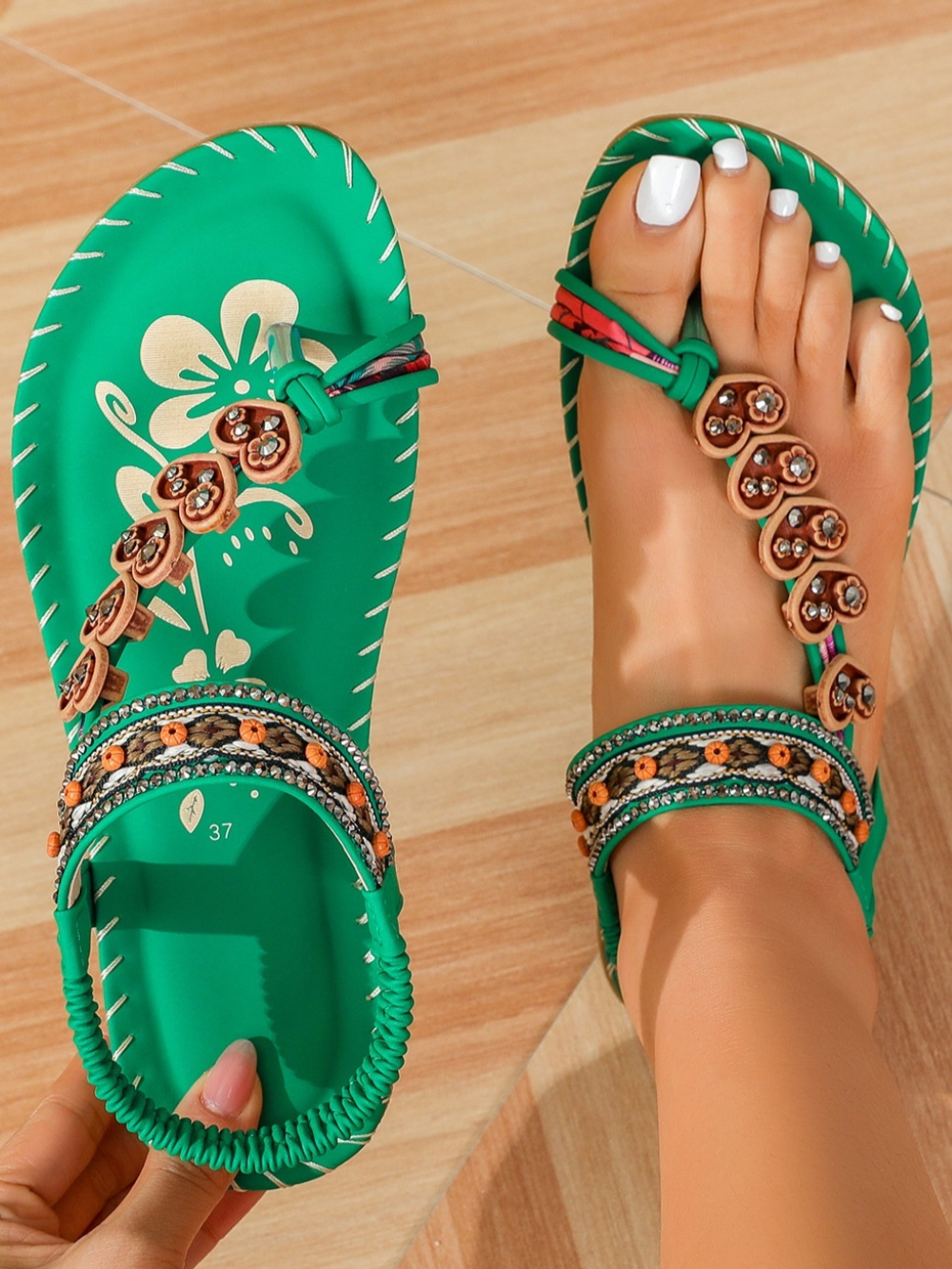 Solvivra Boho Luxe Flat Sandals