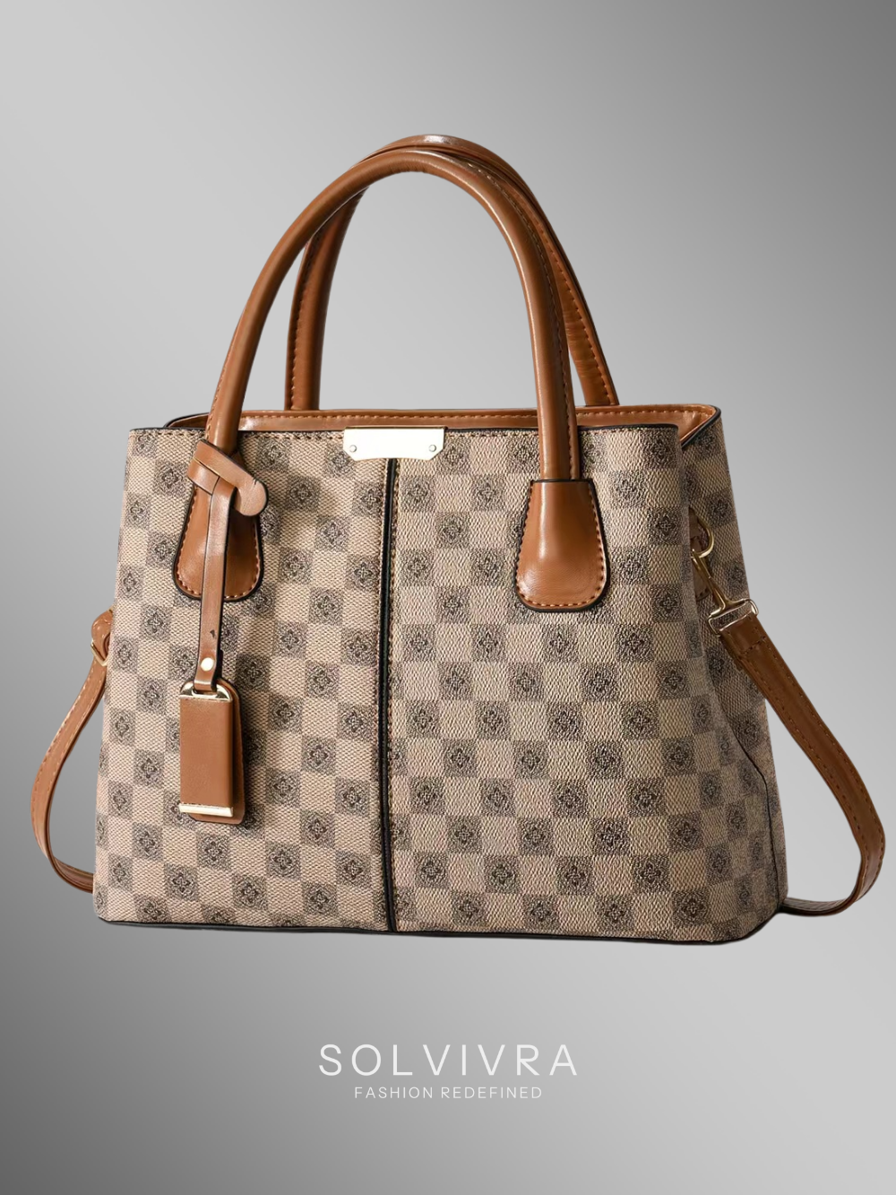 Solvivra Luxe Grid Signature Tote