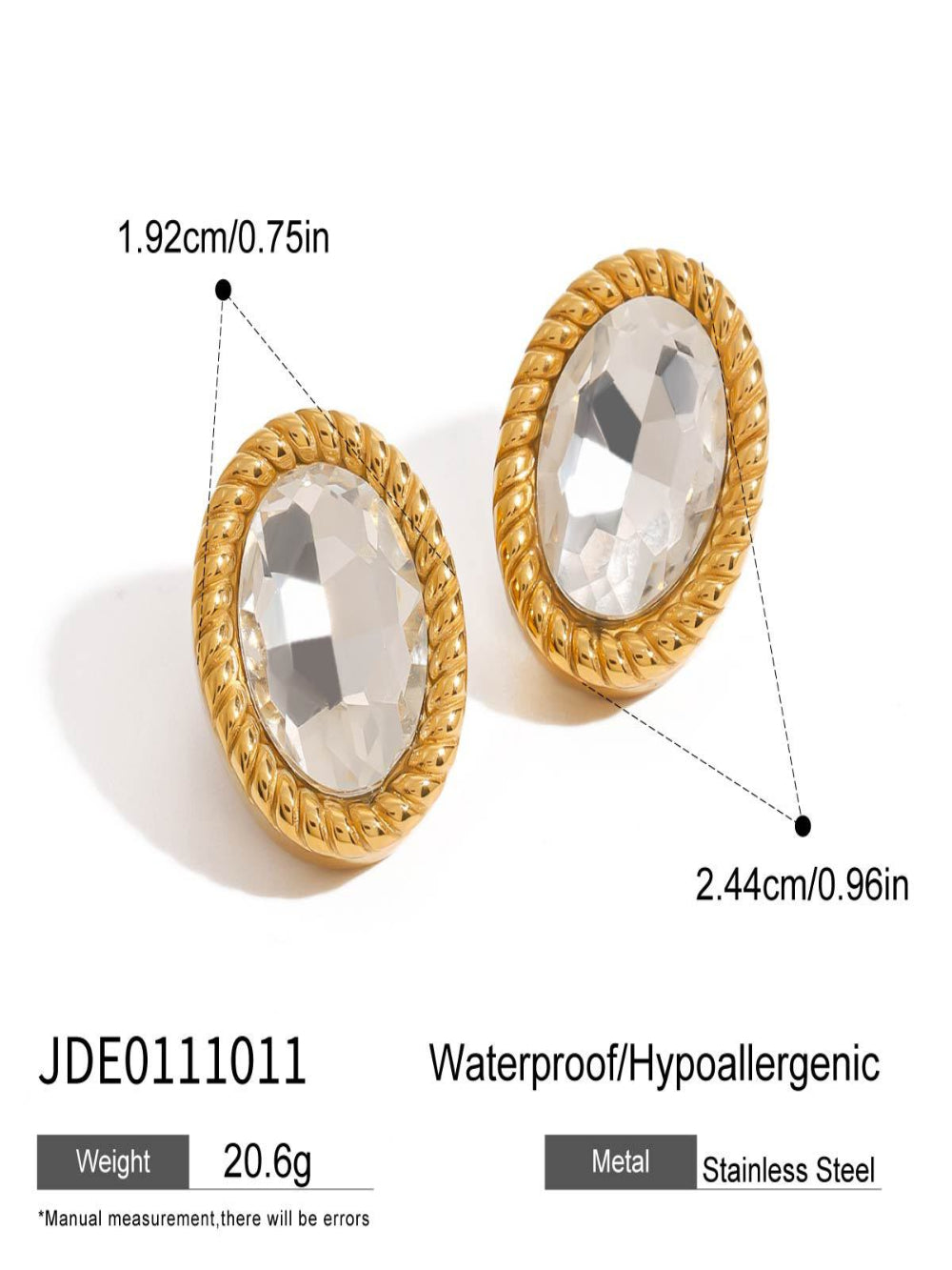 Solvivra Glass Gleam Oval Earrings