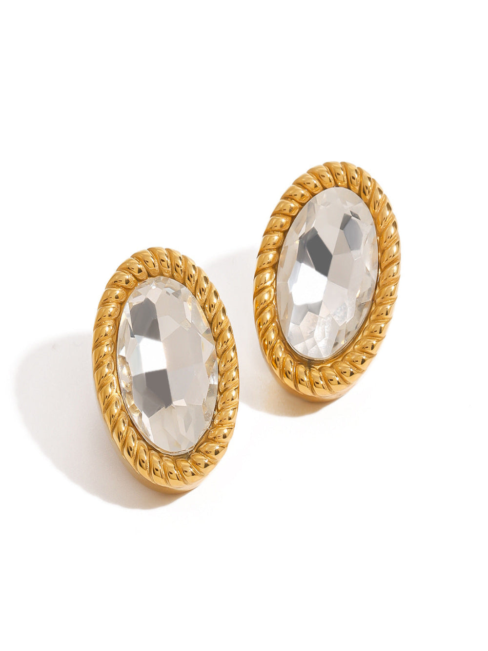 Solvivra Glass Gleam Oval Earrings