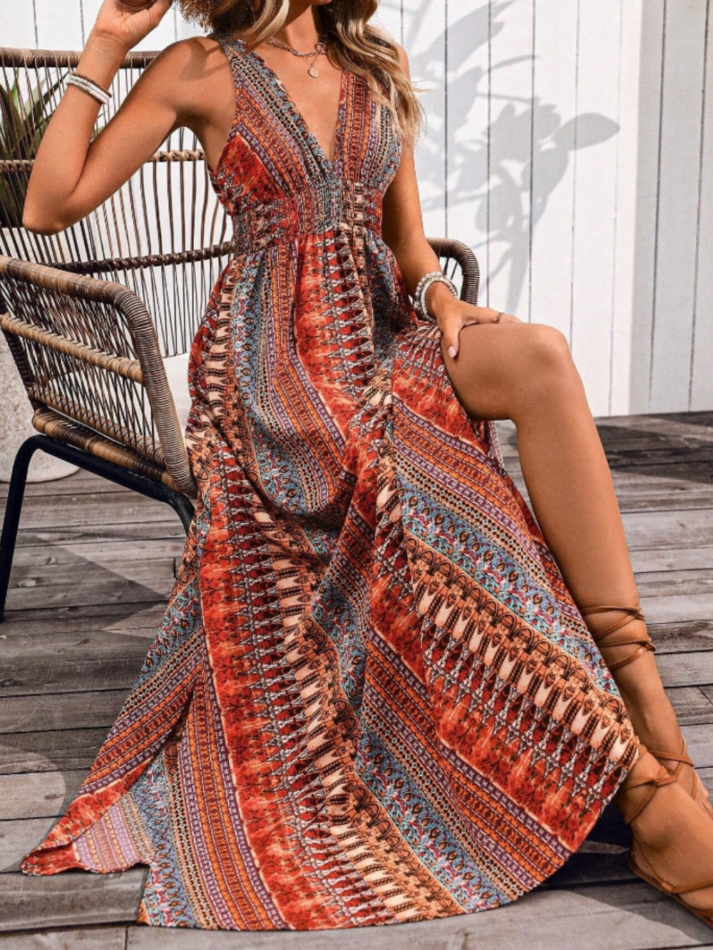 Solvivra Liora Back-Tie Maxi Dress