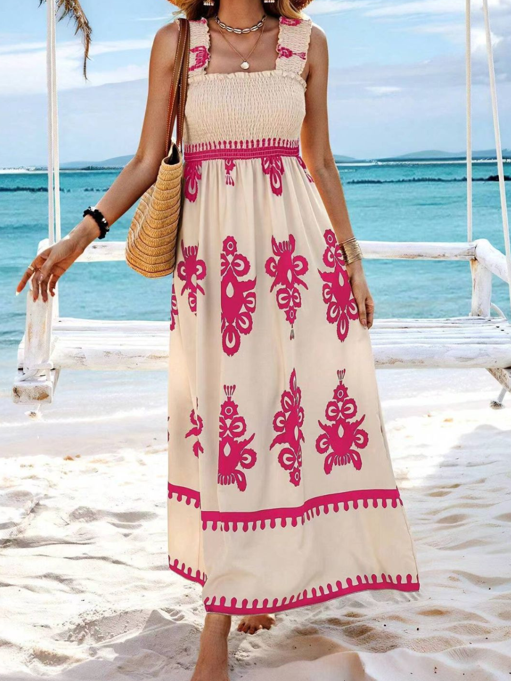 Solvivra Garden Luxe Wide Strap Maxi Dress