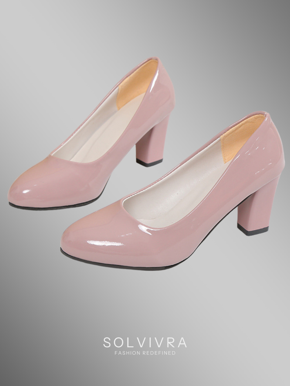 Solvivra Elle Step Block Heel Pumps