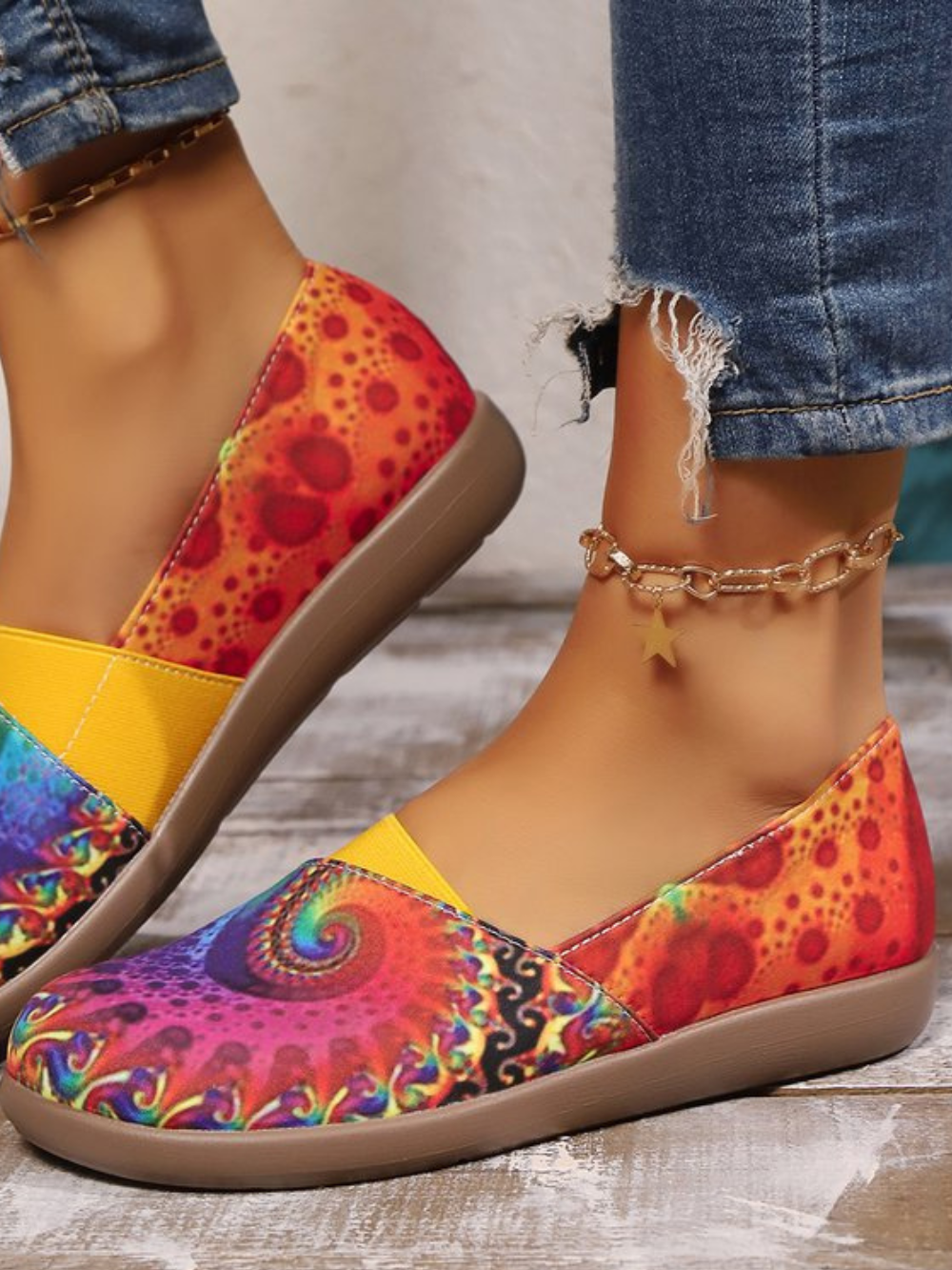 Solvivra Zaya Spiral Boho Slip-Ons