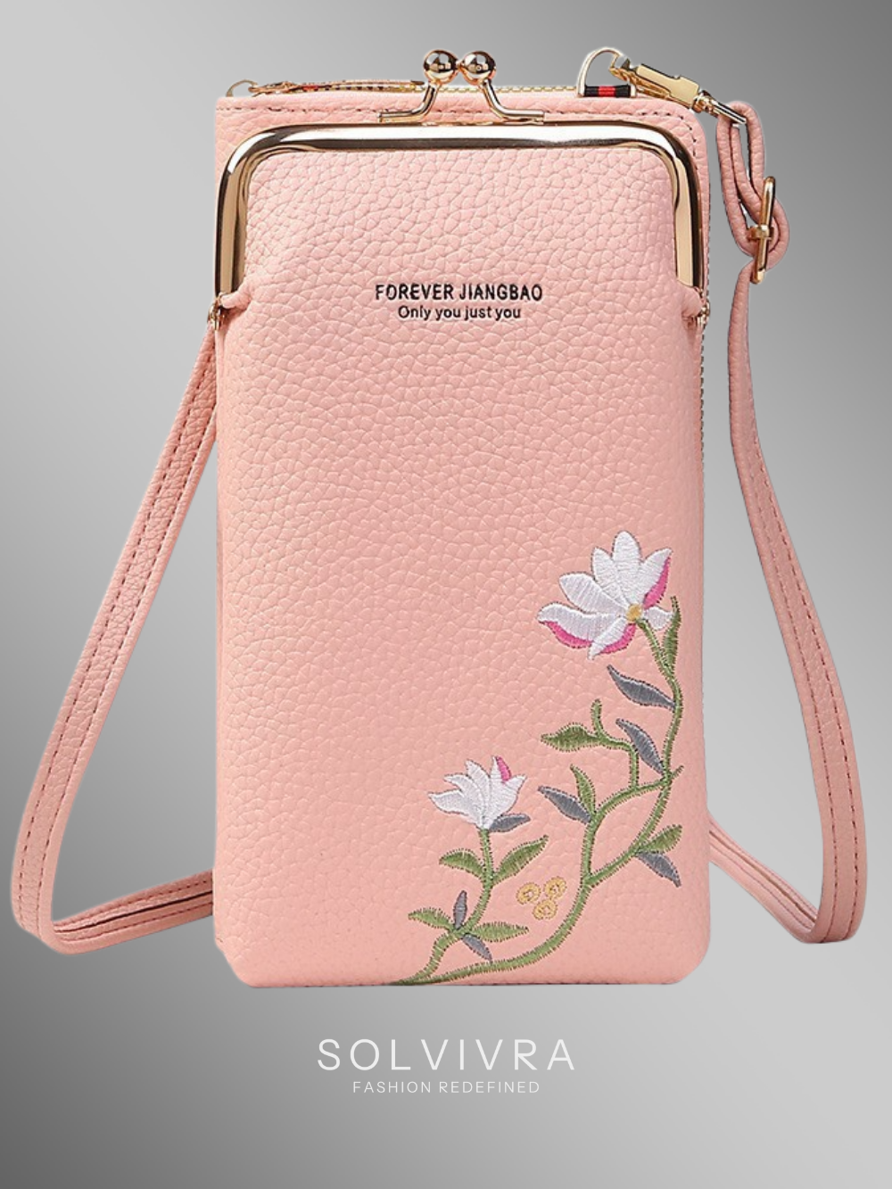 Solvivra Bloom Lock Embroidered Phone Crossbody