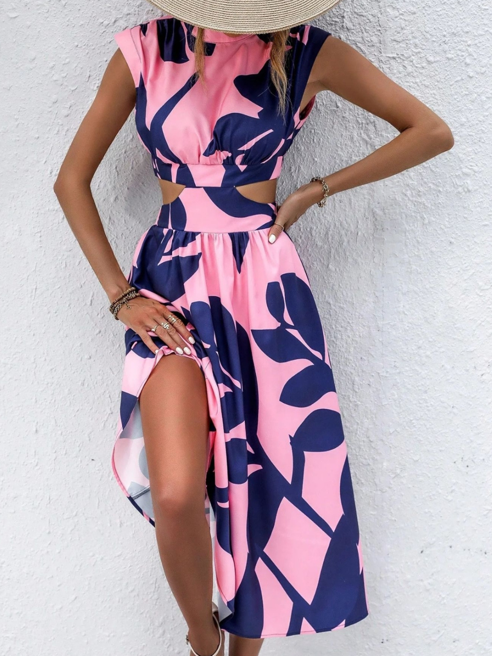 Solvivra Side Muse Cutout Midi Dress