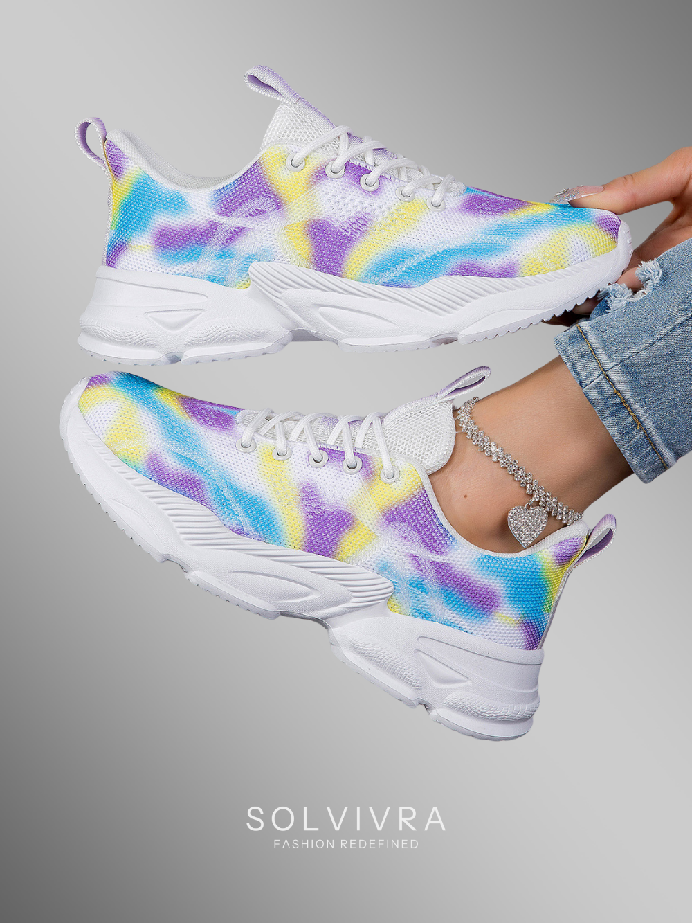 Solvivra Sky Dye Mesh Comfort Sneakers