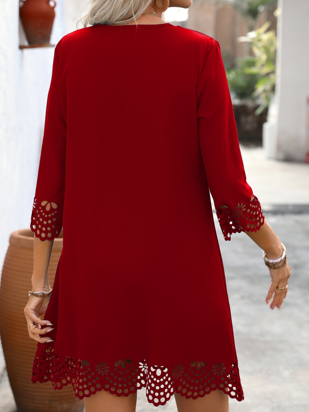 Solvivra Bold Flair Cutout Mini Dress