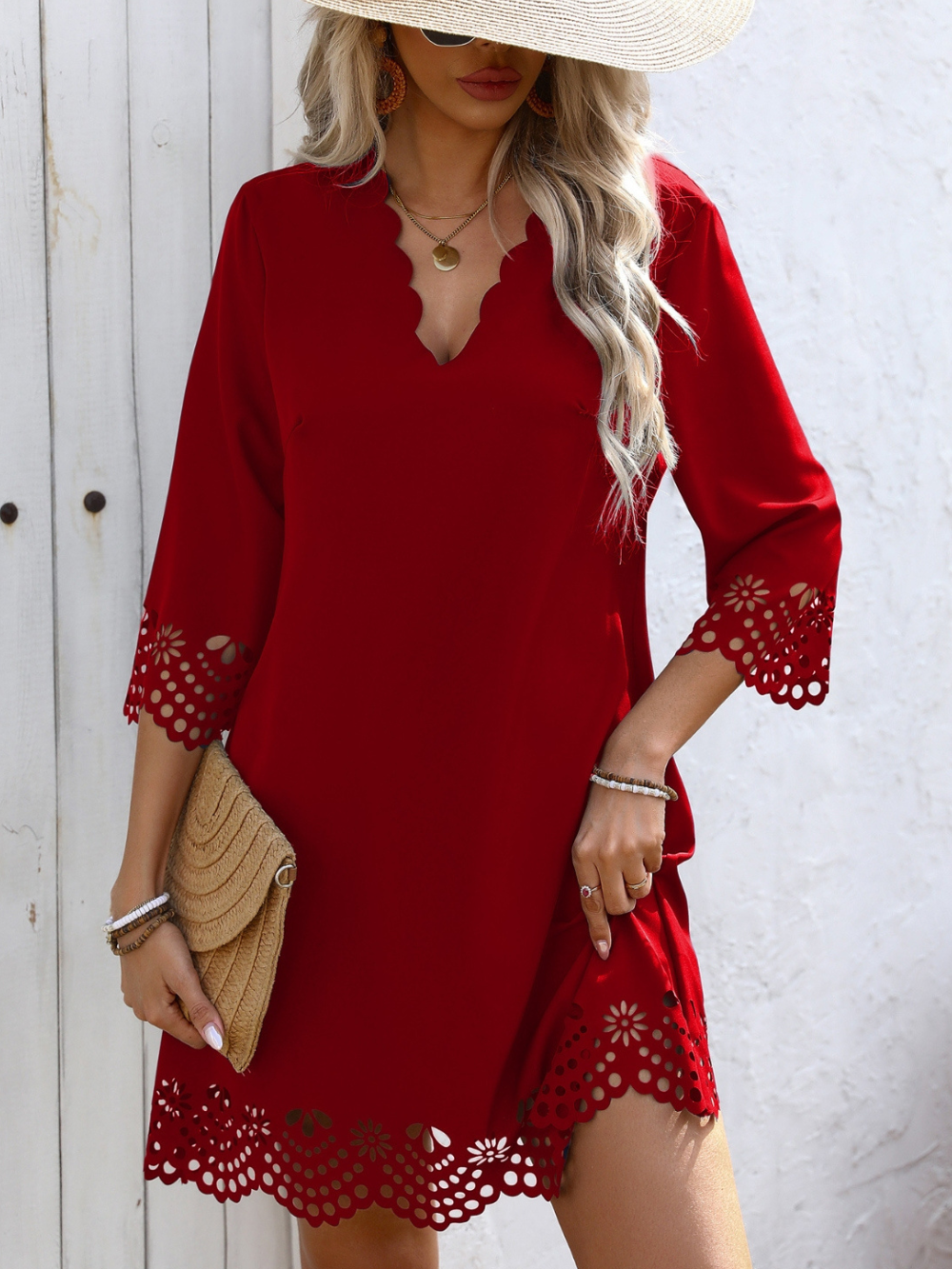 Solvivra Bold Flair Cutout Mini Dress