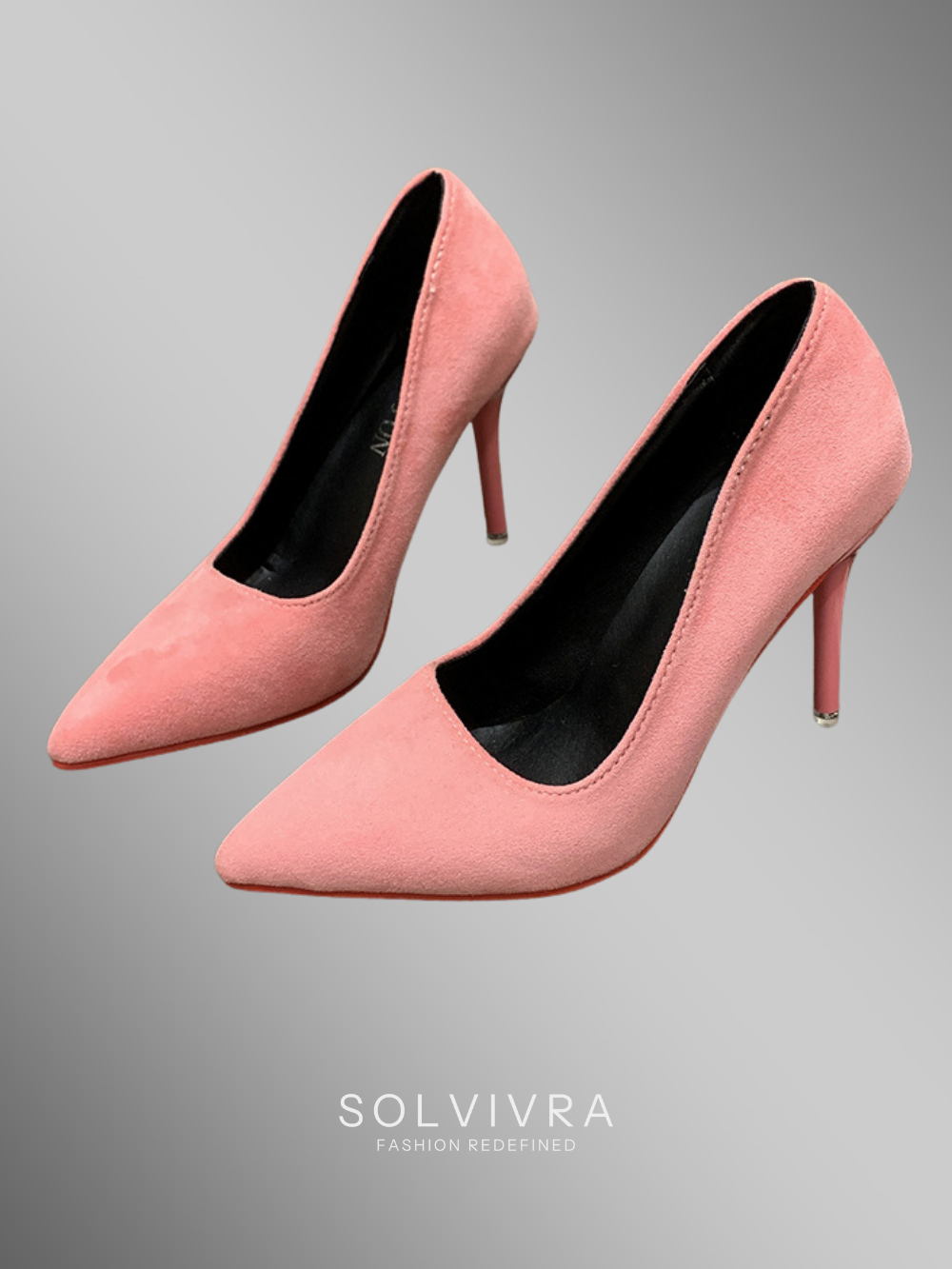 Solvivra Velvet Flare Suede Stiletto Pumps