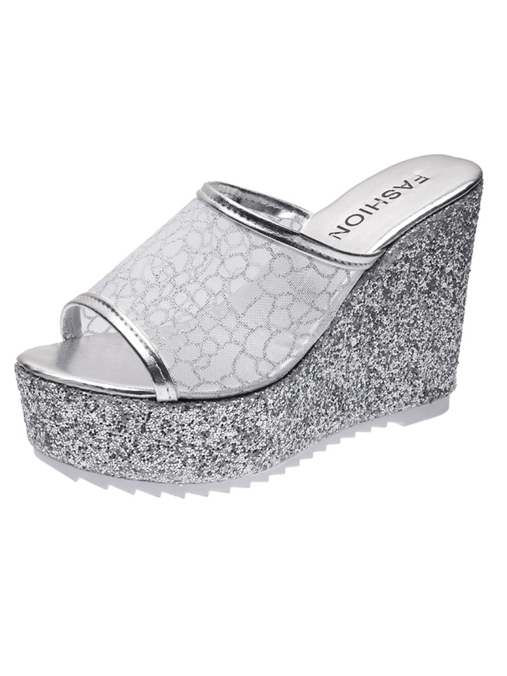 Solvivra Shimmer Step Wedge Sandals