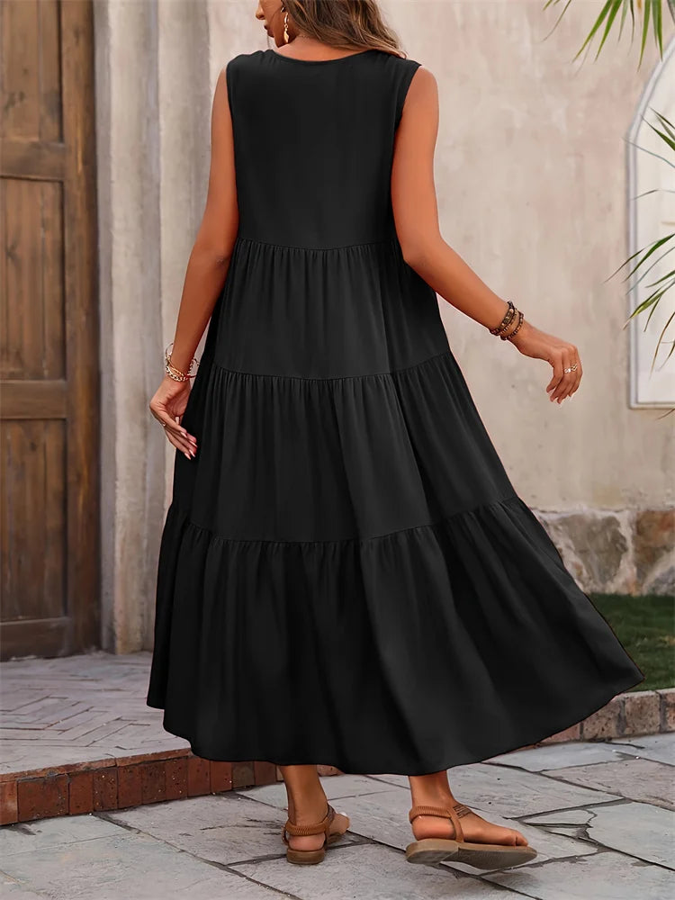 Solvivra Sunkissed Tier Maxi Dress