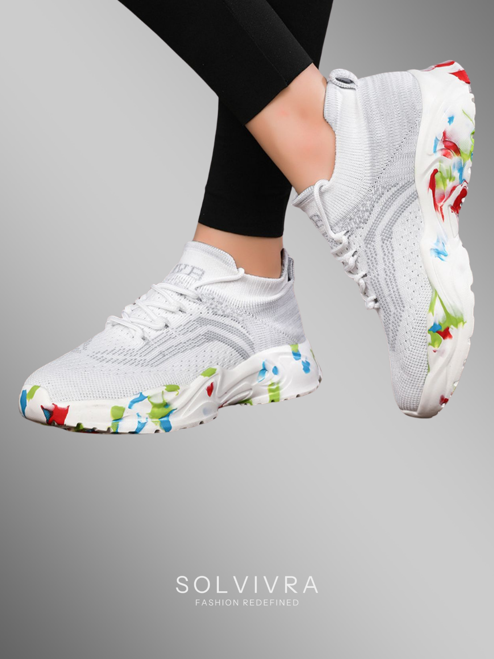 Solvivra Aero Splash Mesh Platform Sneakers