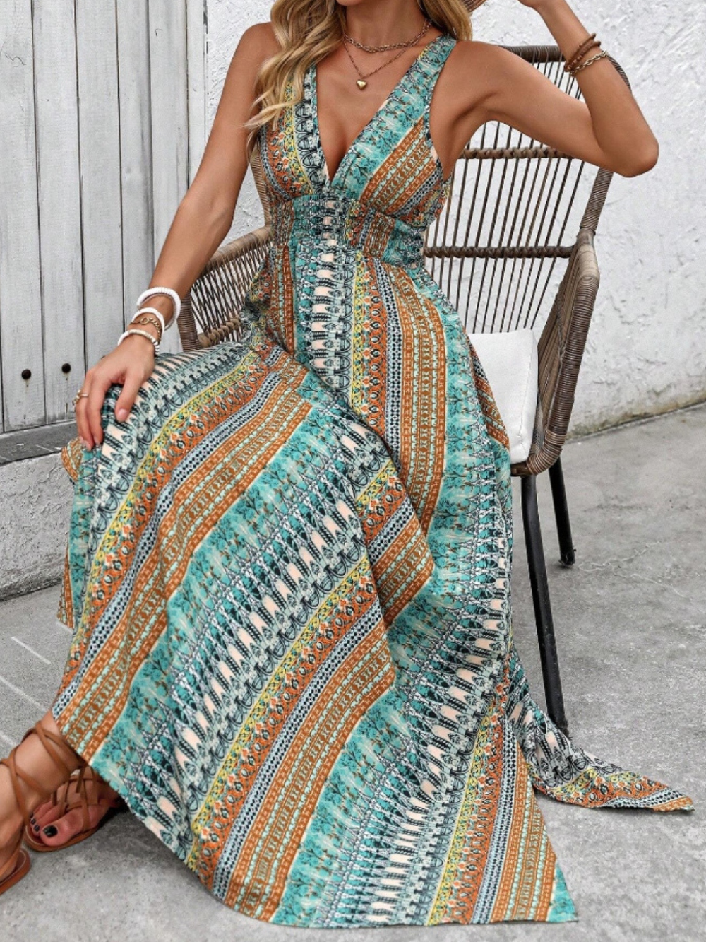 Solvivra Liora Back-Tie Maxi Dress