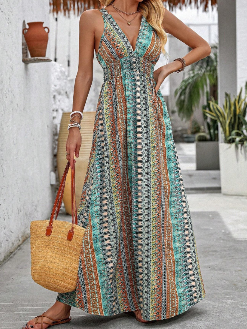 Solvivra Liora Back-Tie Maxi Dress