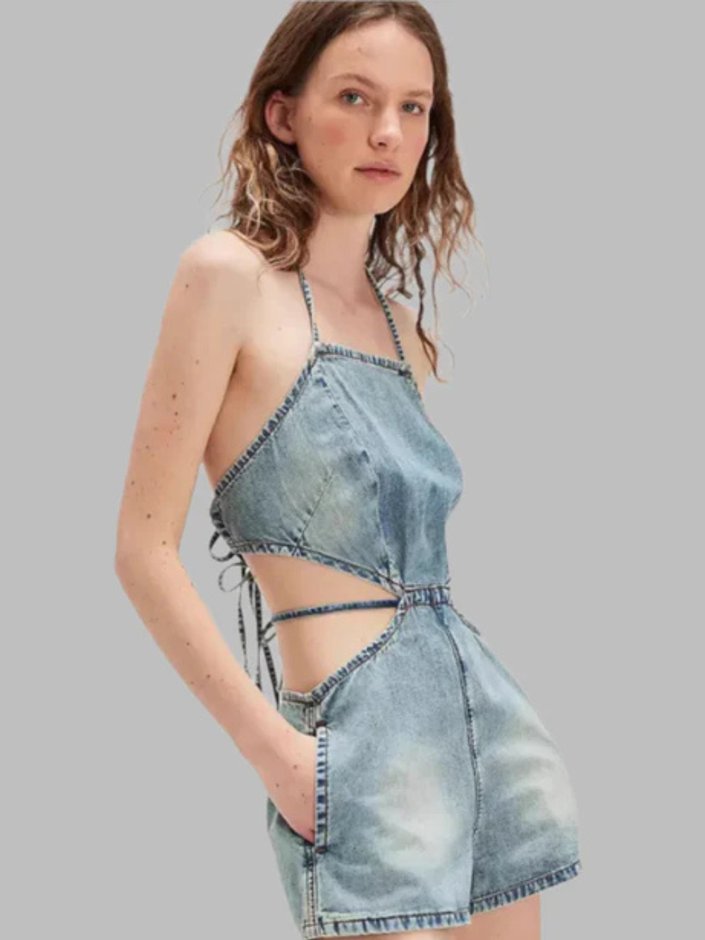 Solvivra Bold and Fit Denim Romper