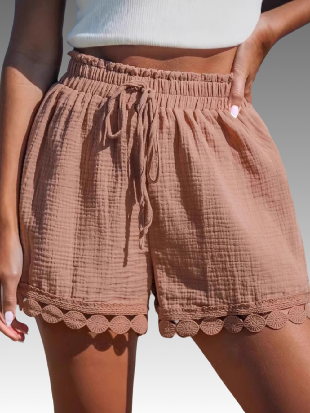 Solvivra Lush Loop Lace-up Shorts