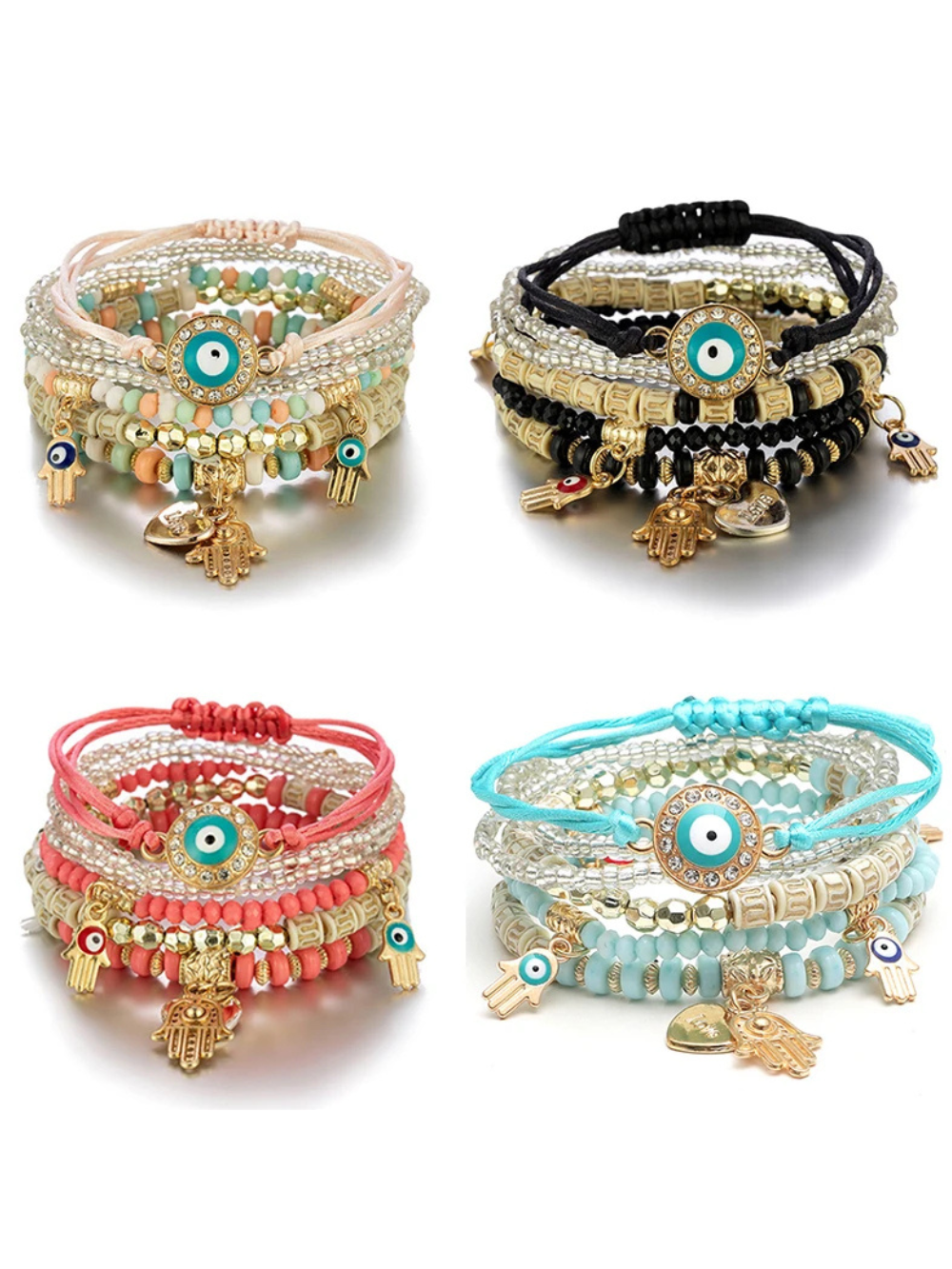 Solvivra Boho Charm Bracelet - 6Pcs/Set