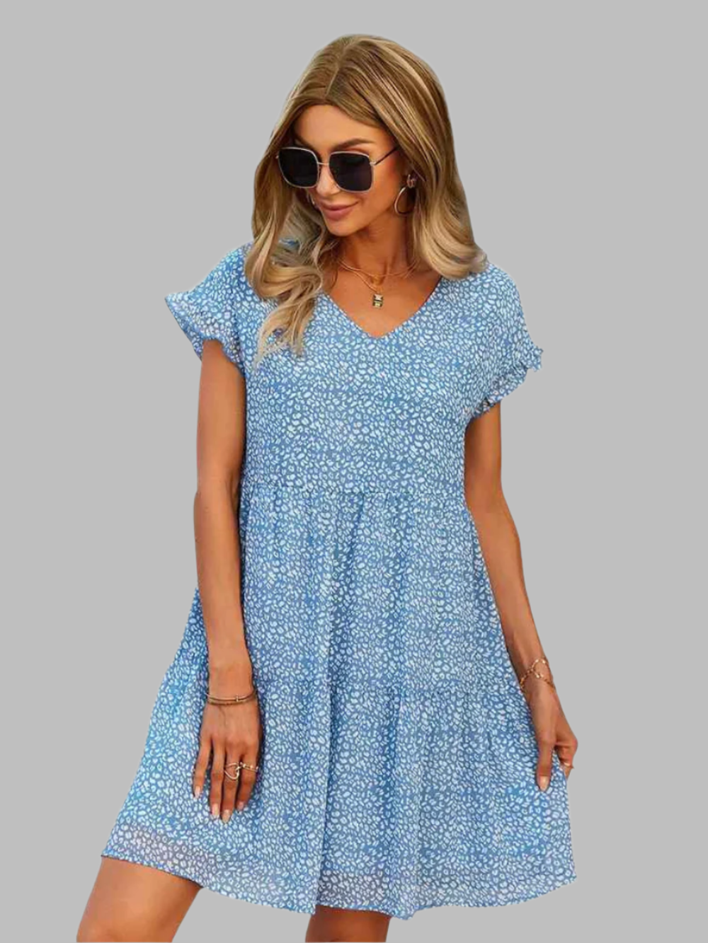 Solvivra Breezy Ruffle Chiffon Dress