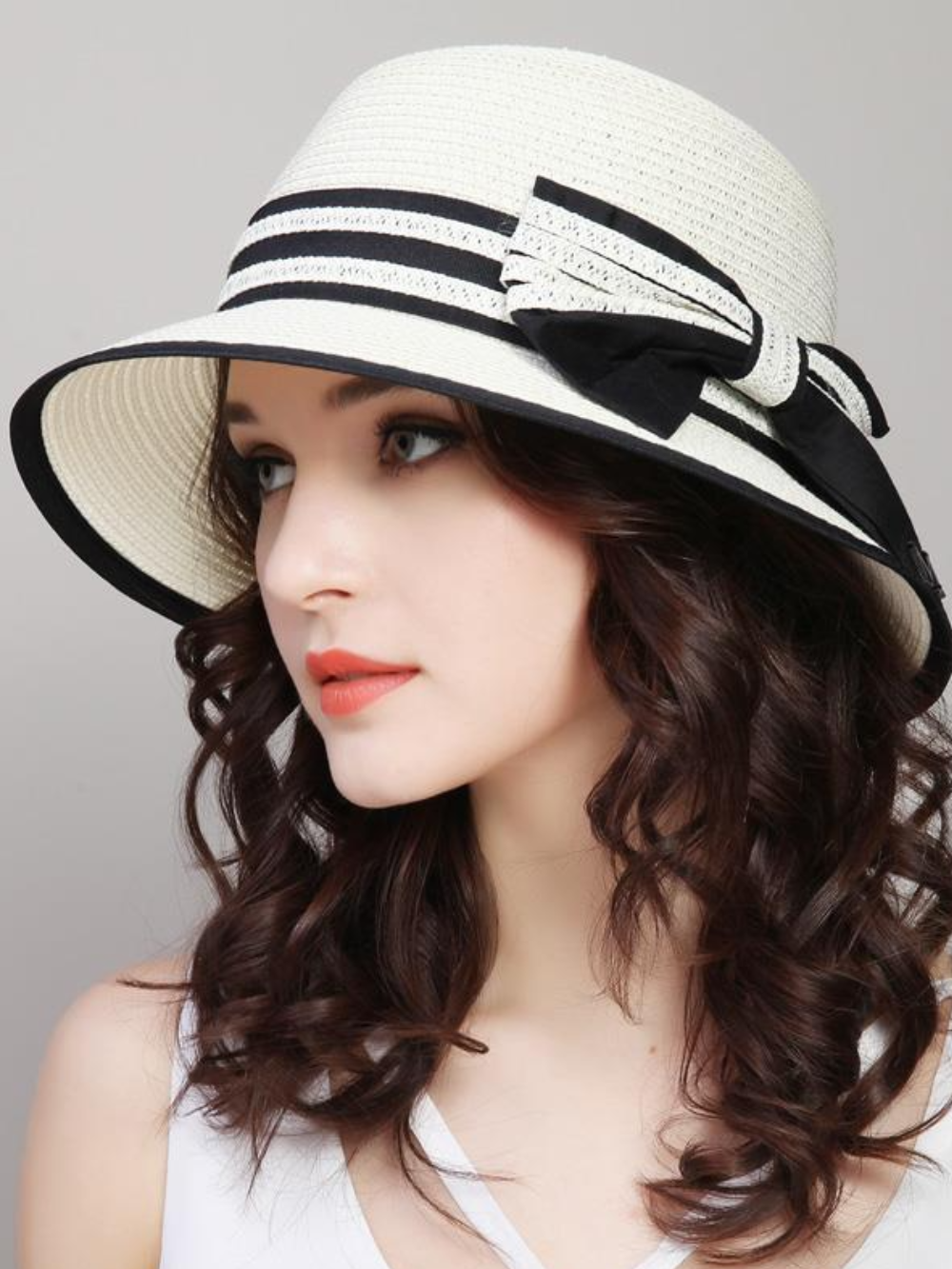 Solvivra Straw and Bow Bucket Hat