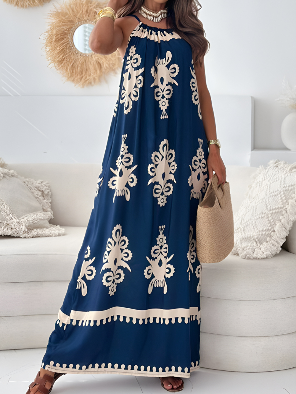 Solvivra Print Wave Maxi Dress
