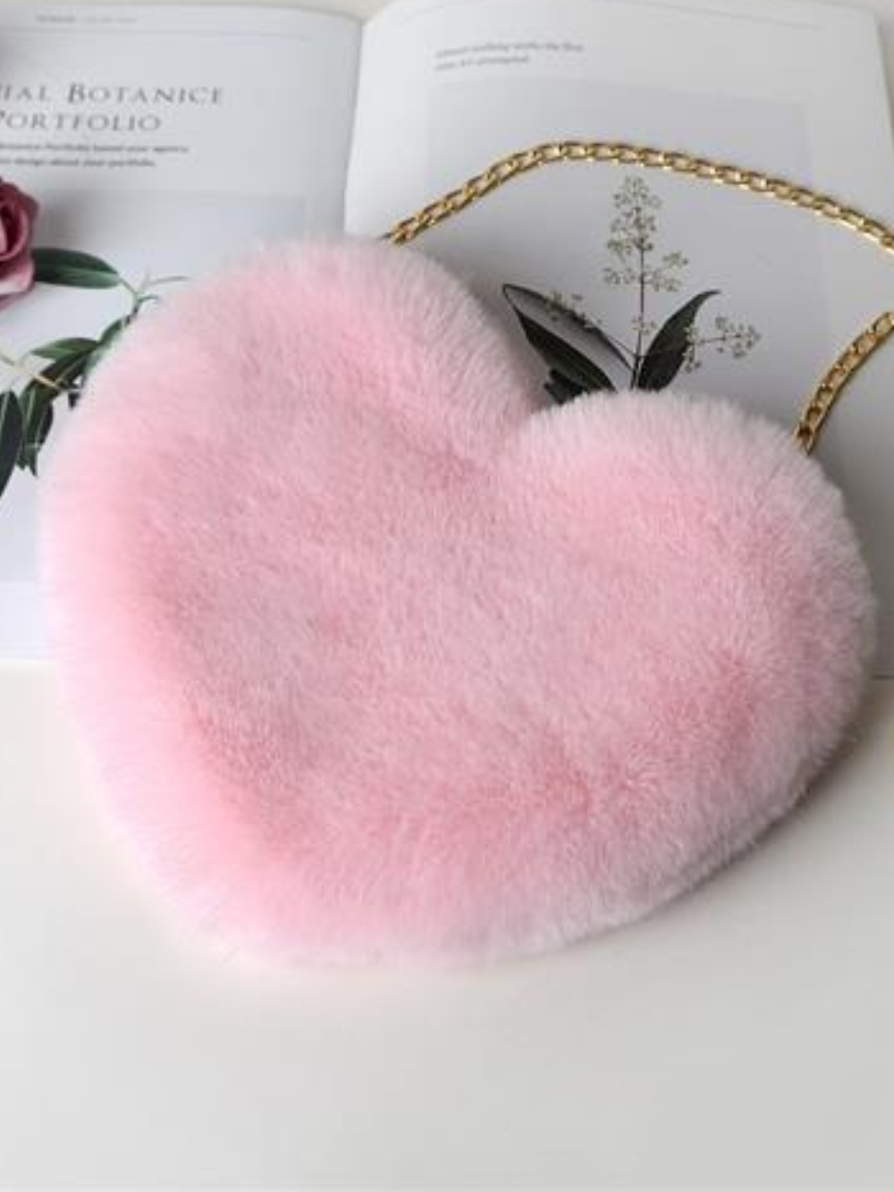 Solvivra Plush Heart Shoulder Bag