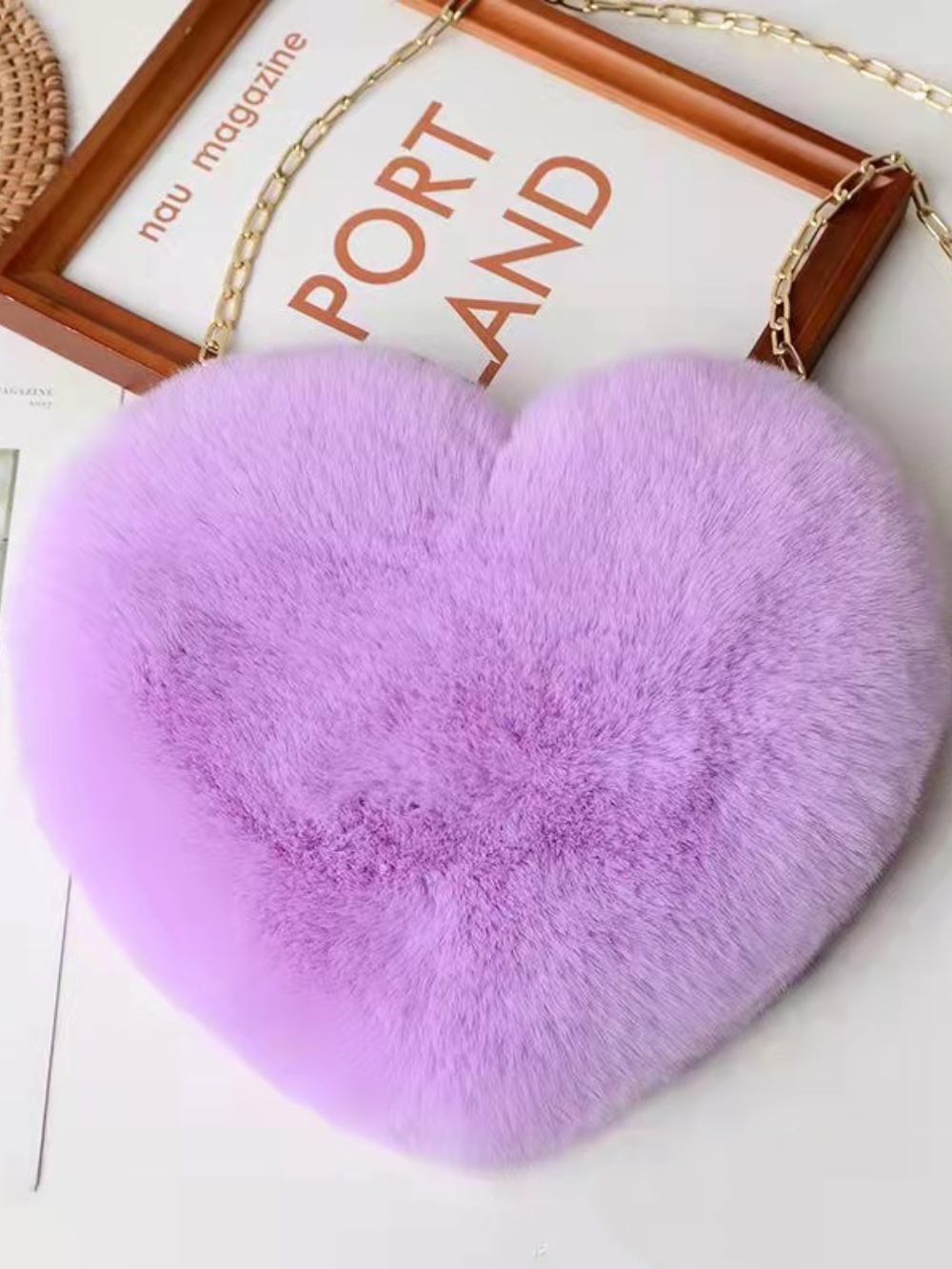 Solvivra Plush Heart Shoulder Bag